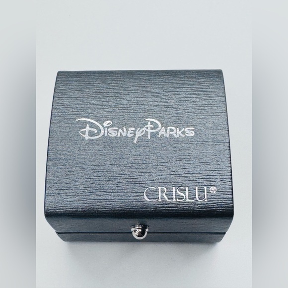 Disney Crislu Sterling Silver Platinum CZ Mickey Head Earrings Studs | NIB - Picture 2 of 5